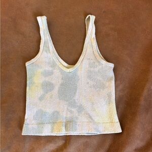Urban Outfitters Pastel Tie-Dye Ribbed V-Neck Tank Top